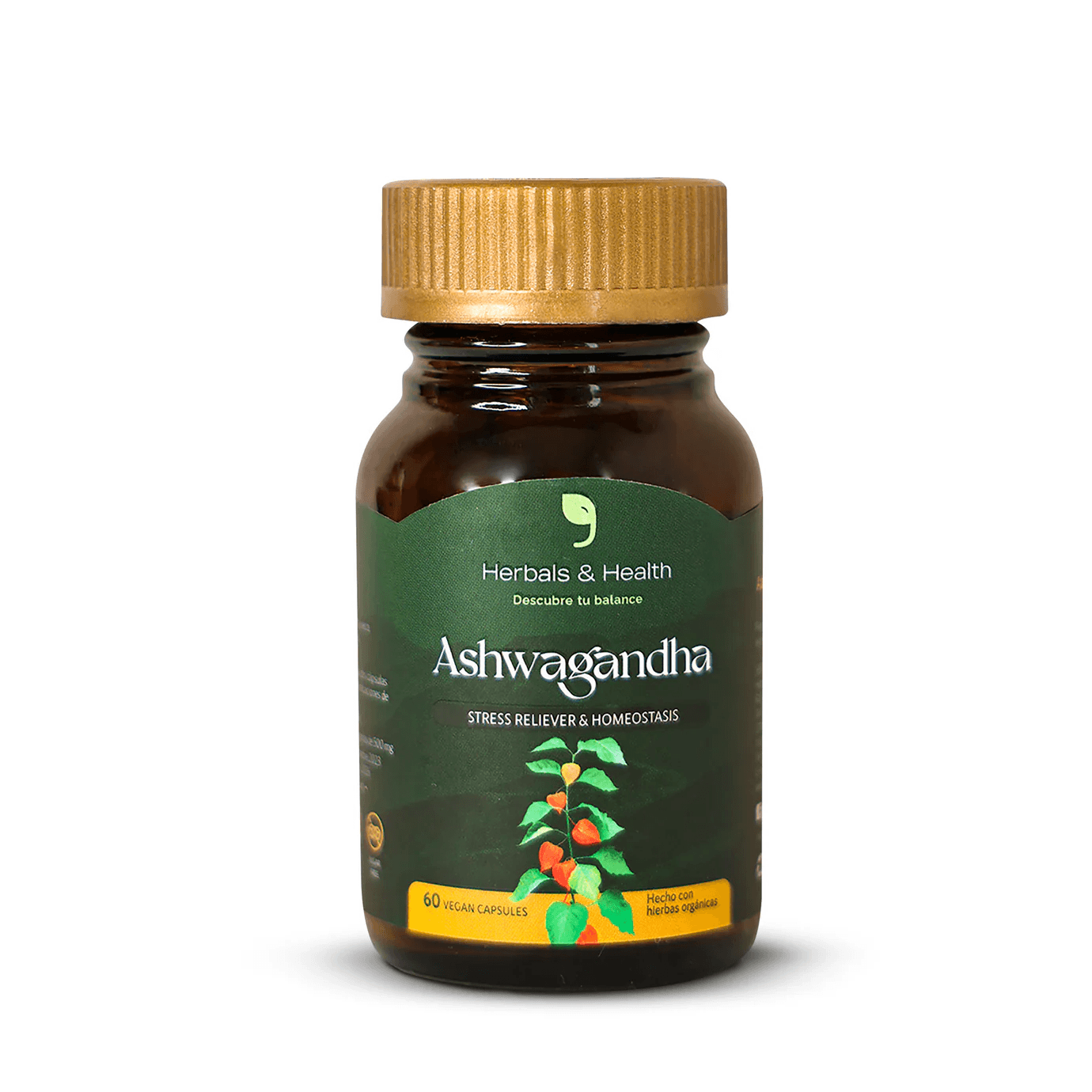 Ashwagandha 100% Raíz Pura | Reduce el Estrés, Mejora el Sueño Herbals & Health