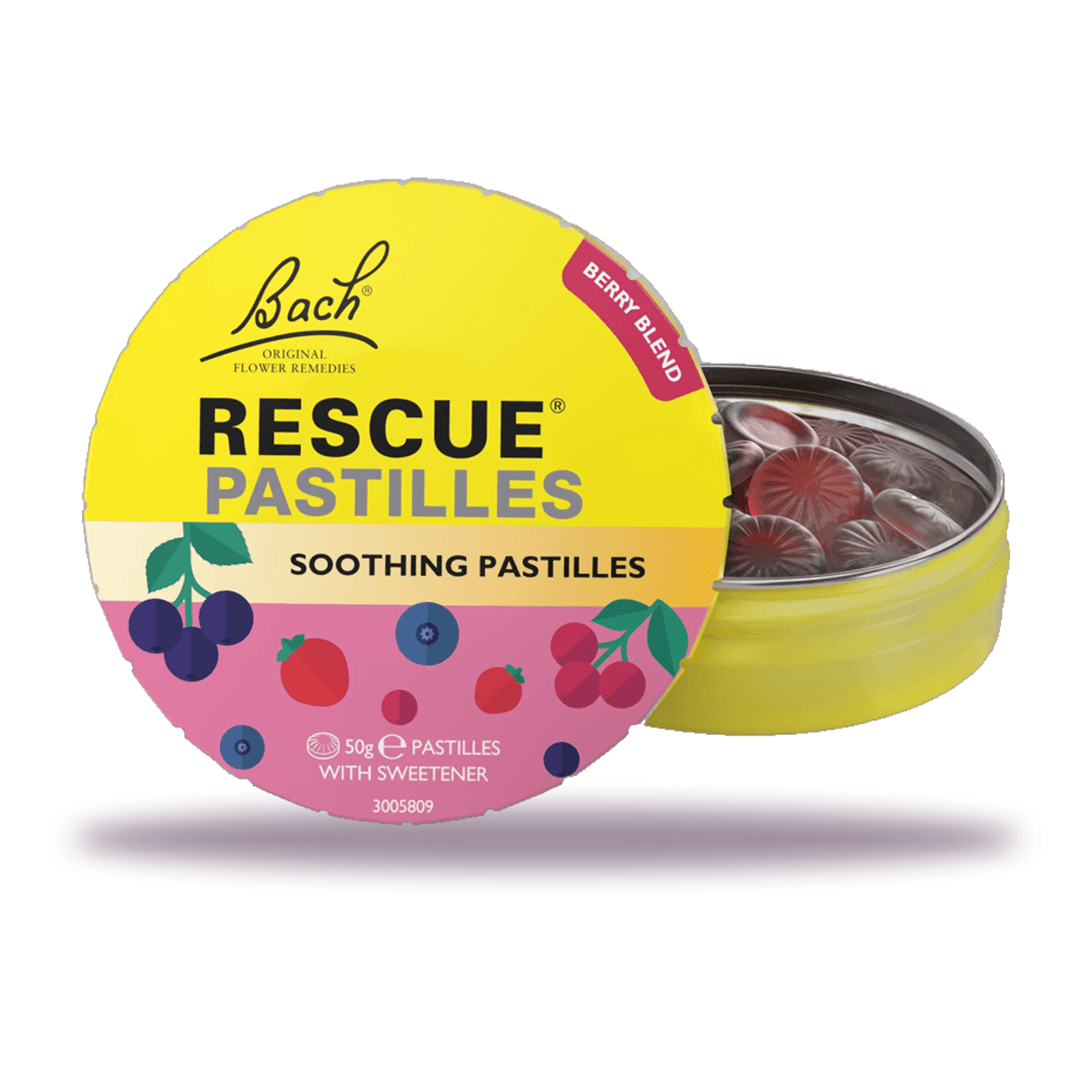 RESCUE PASTILLES BERRY BLEND LATA 50 GR