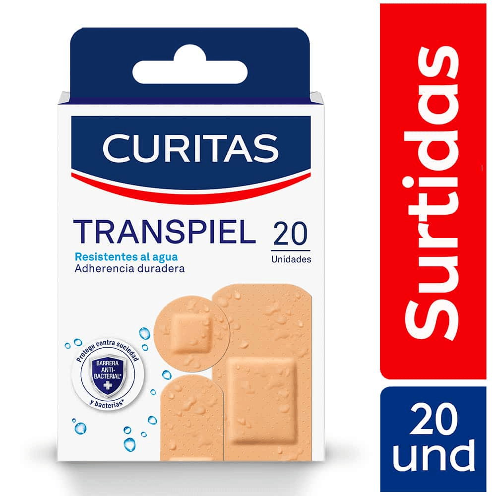 CAJA 20 Curitas Transpiel Hansaplast Tamaños Diversos