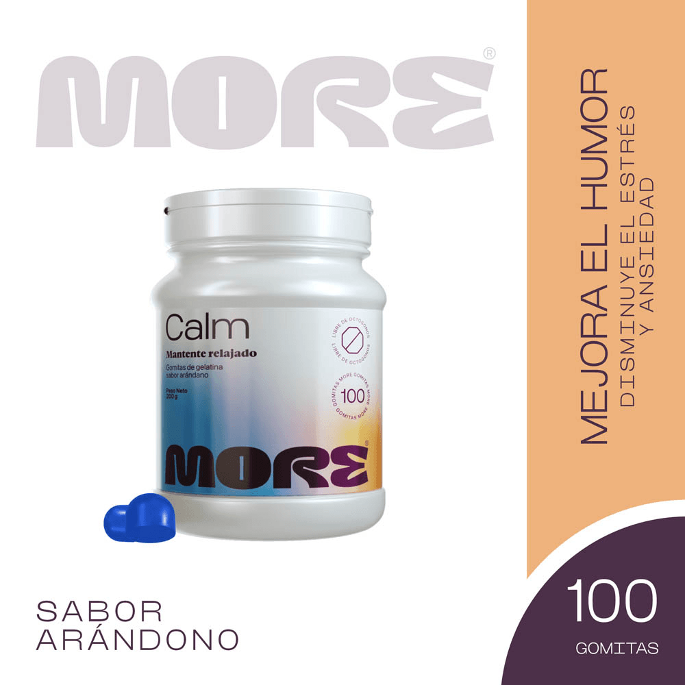 FRASCO 100 UN Gomitas More Calm Sabor Arándano
