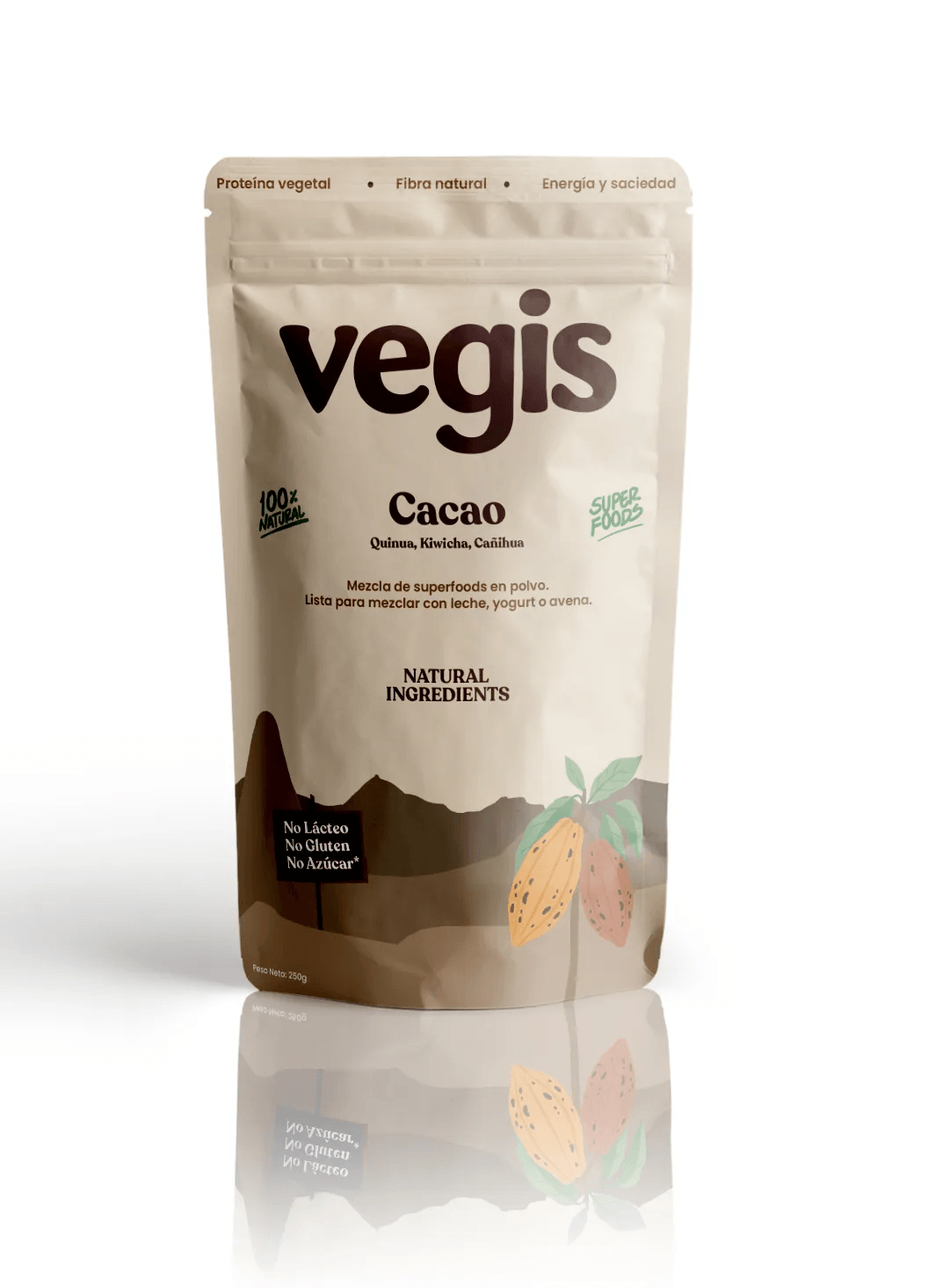 VEGIS PROTEINA VEGETAL SABOR CACAO 250GR