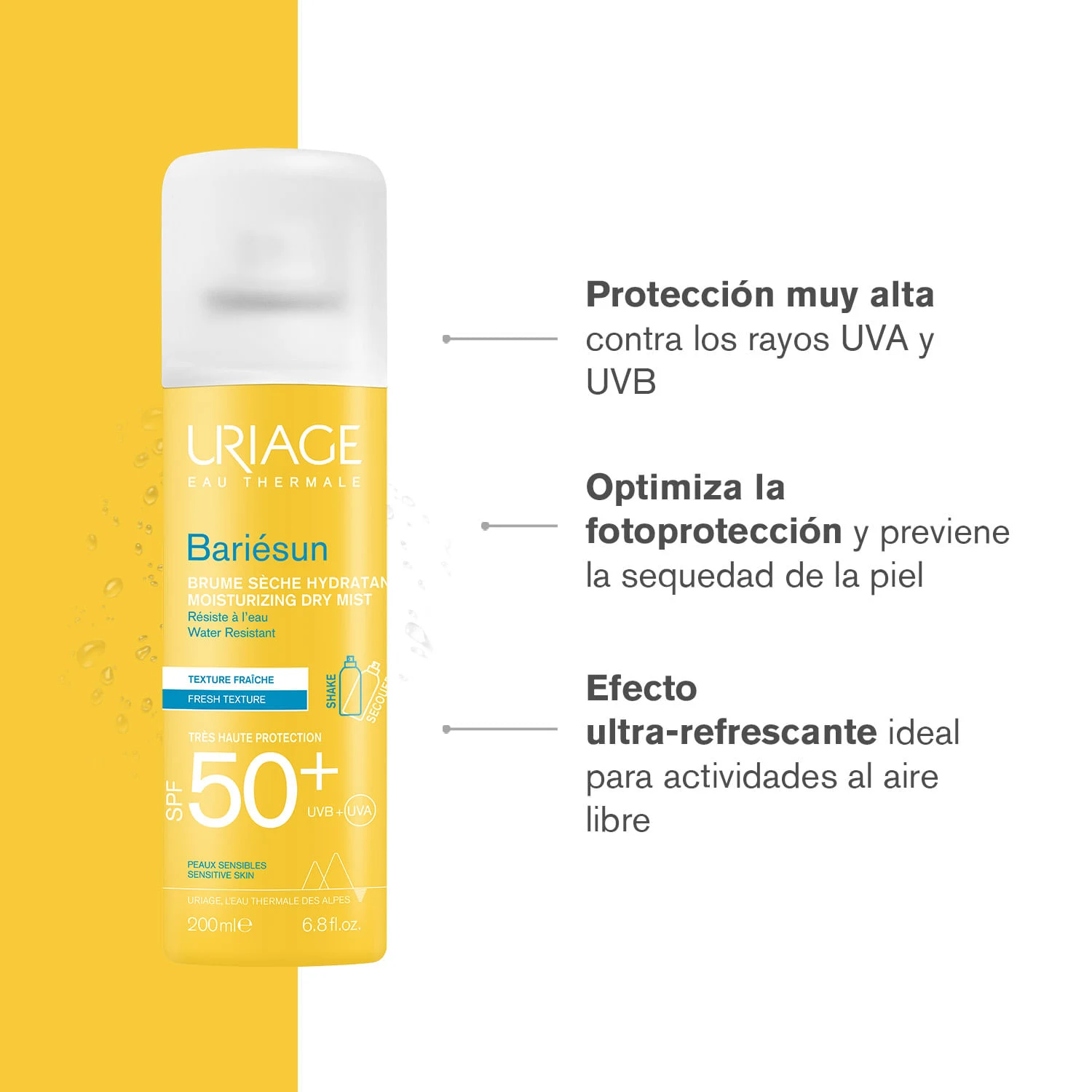 Bloqueador Solar Bariesun SPF 50+ Bruma Spray 200 ml Uriage 2