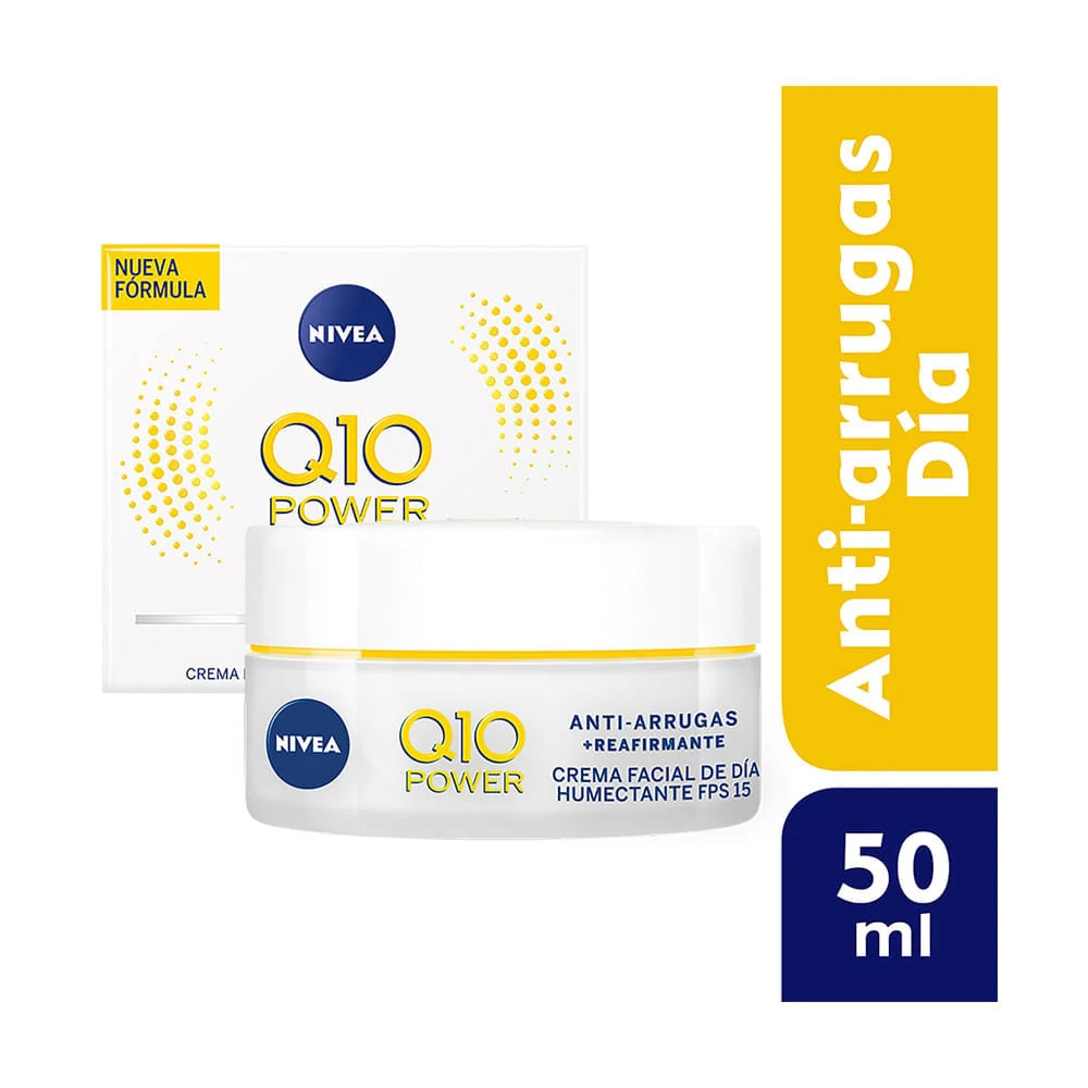 Crema Facial Día NIVEA Q10 Anti-arrugas Reafirmante FPS15 - Frasco 50ml