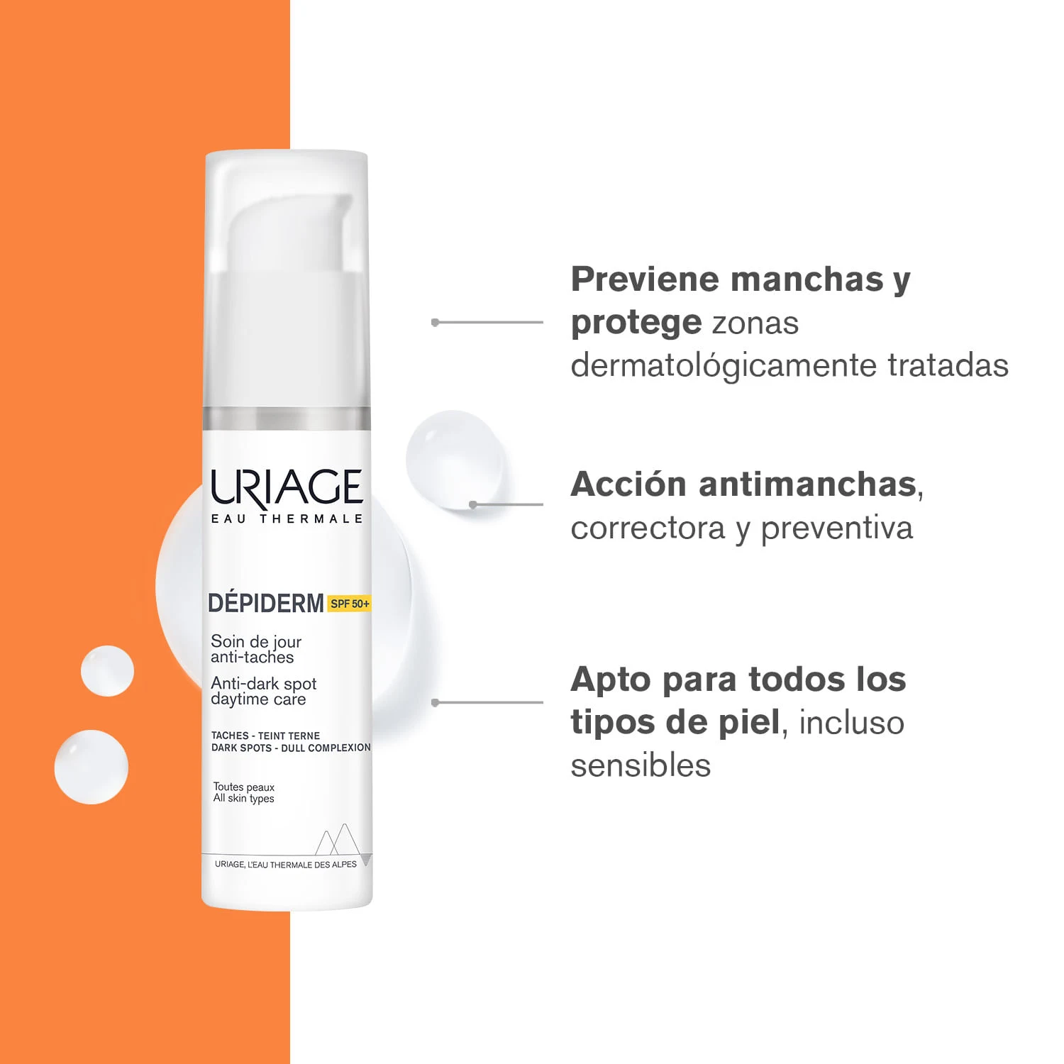 Cuidado De Día Antimanchas SPF50+ Uriage Dépiderm 30ml 2