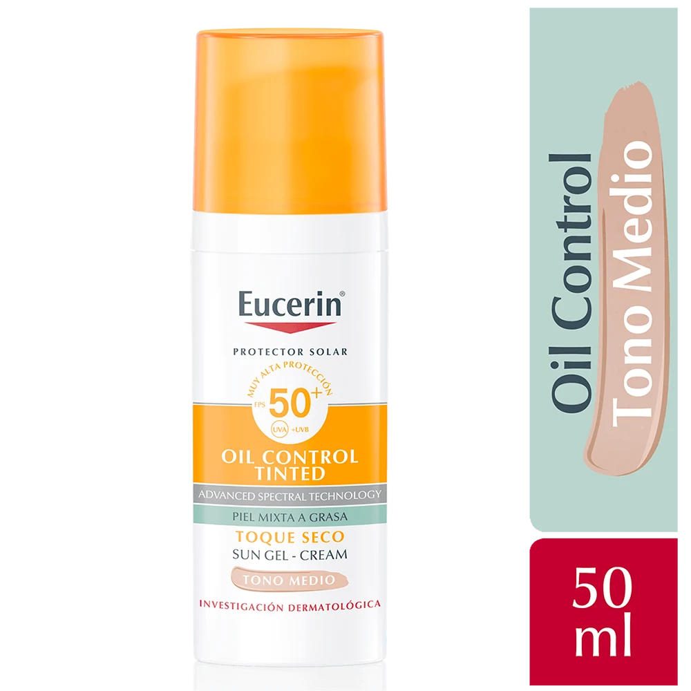 Eucerin Oil Control Tono Medio FPS50+ Protector Solar Facial 50ml 2