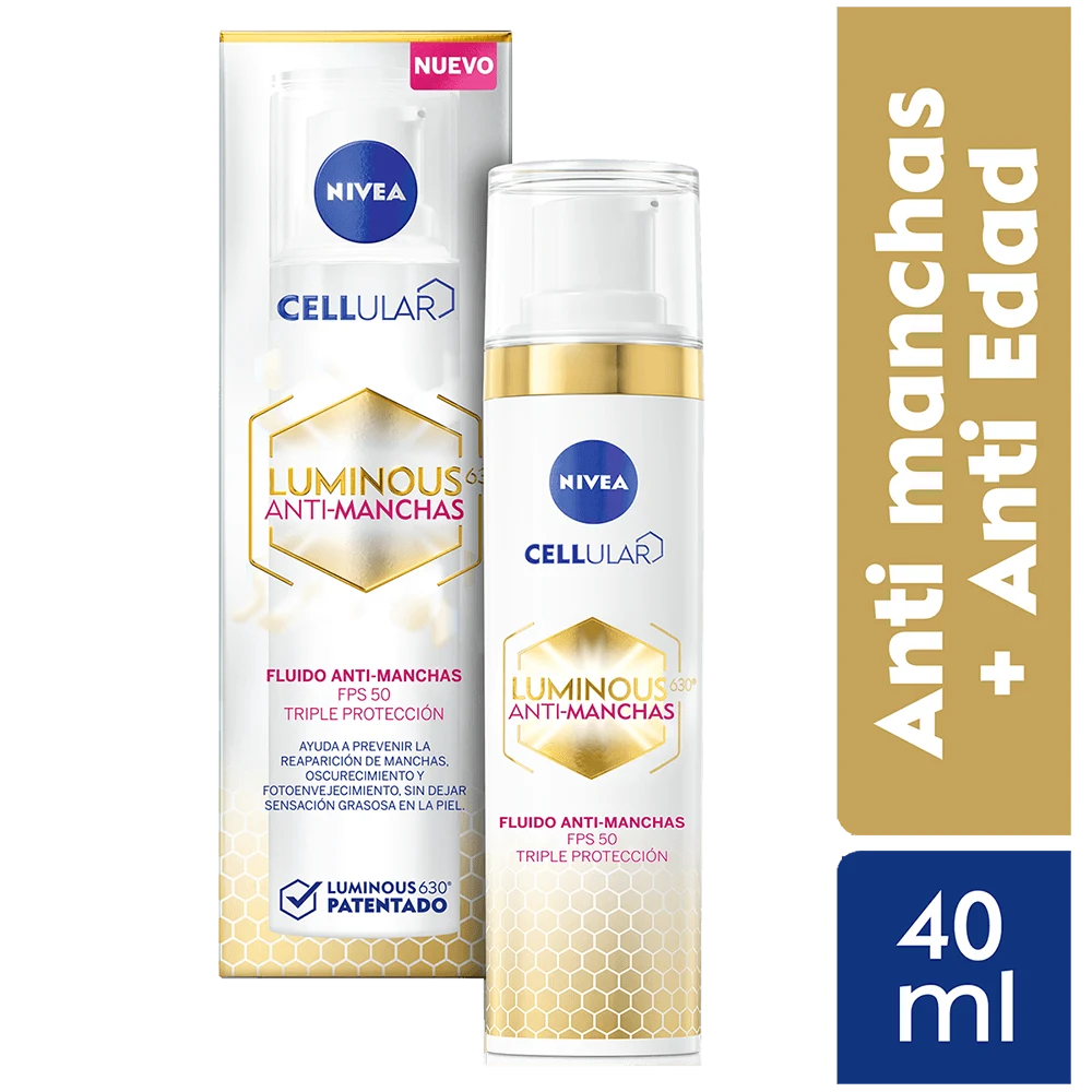 Fluido Facial Día NIVEA Luminous630 Anti-manchas FPS50 - Frasco 40ml
