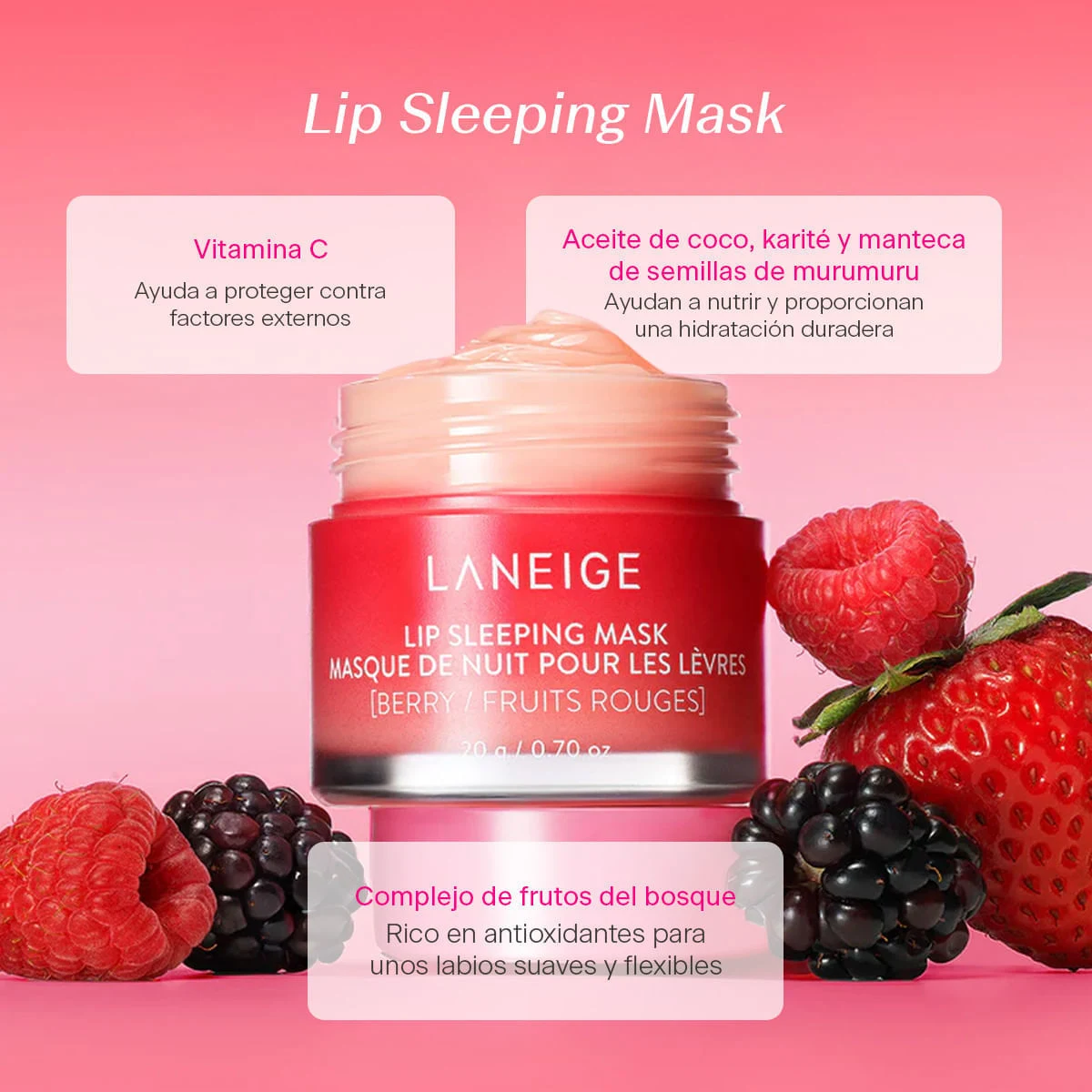 Mascarilla Labial Lip Sleeping Mask Berry Laneige 20Gr 4