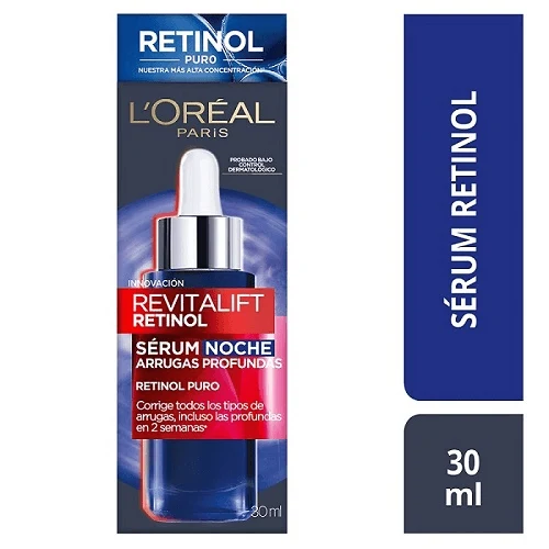 Pack L'Oreal Paris Serum Rostro Retinol + Protector Solar UV Defender Fluid 3