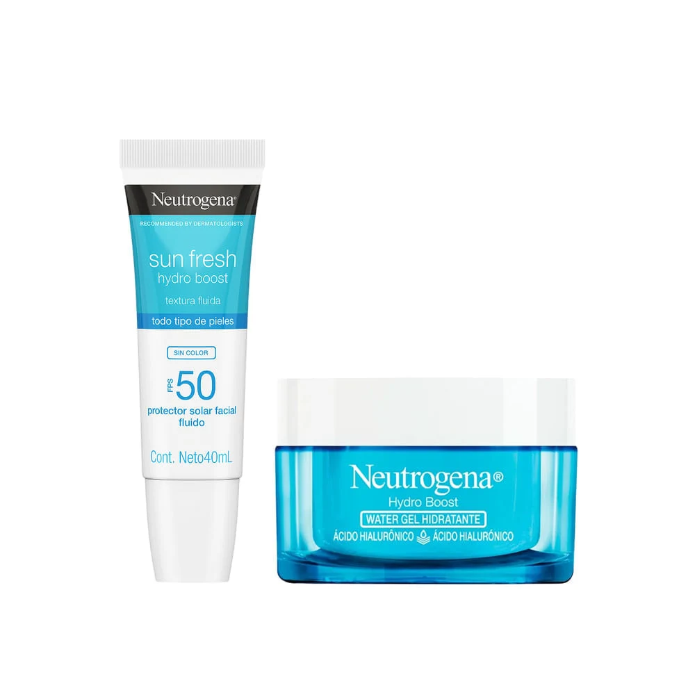 Pack Neutrogena Sun Fresh HB50 S COR + Humectante Hydro Boost Water Gel Noche x 50g