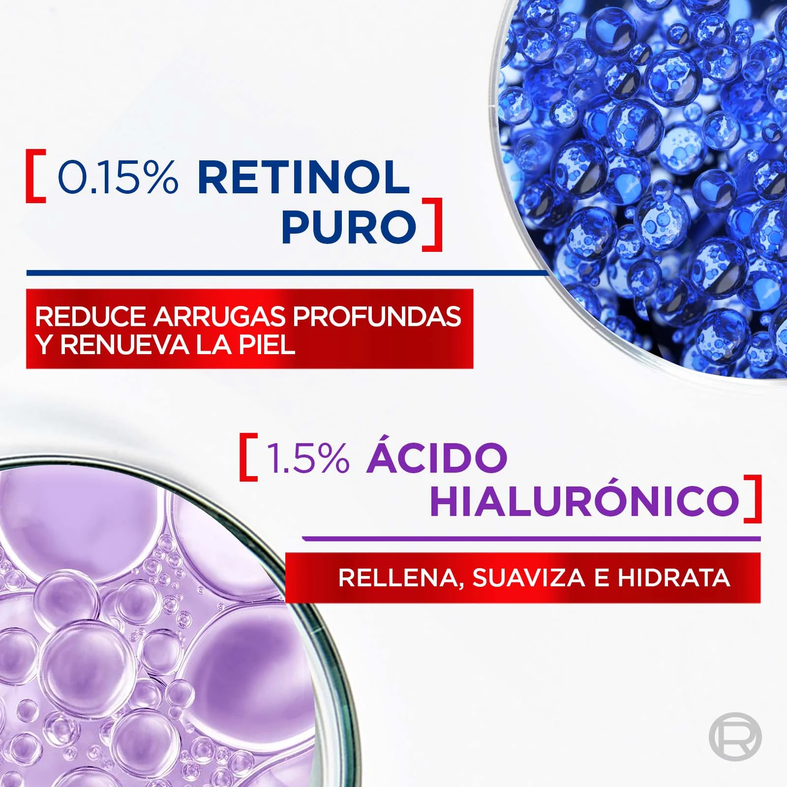 Pack Serum Revitalift Retinol + Serum Revitalift Hialurónico Día L'Oreal Paris + Clutch 3