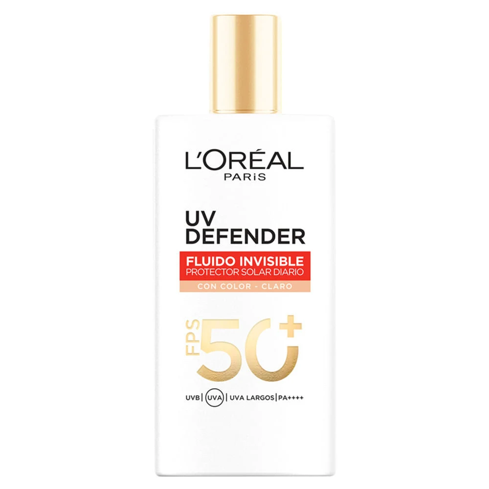Protector Solar Dermo Loreal Paris Uv Defender Fluido Invisible Tono Claro 40 Gr