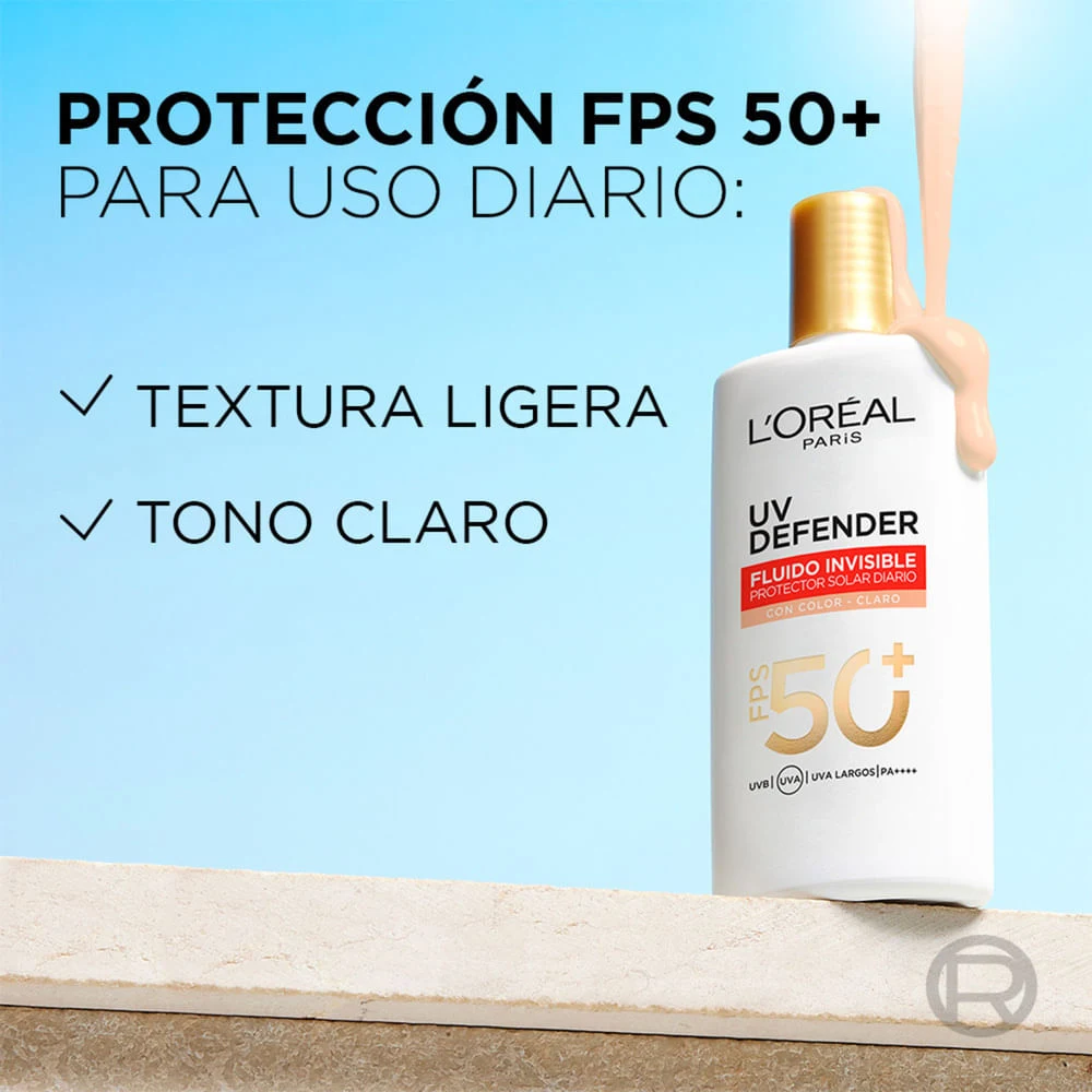 Protector Solar Dermo Loreal Paris Uv Defender Fluido Invisible Tono Claro 40 Gr 2