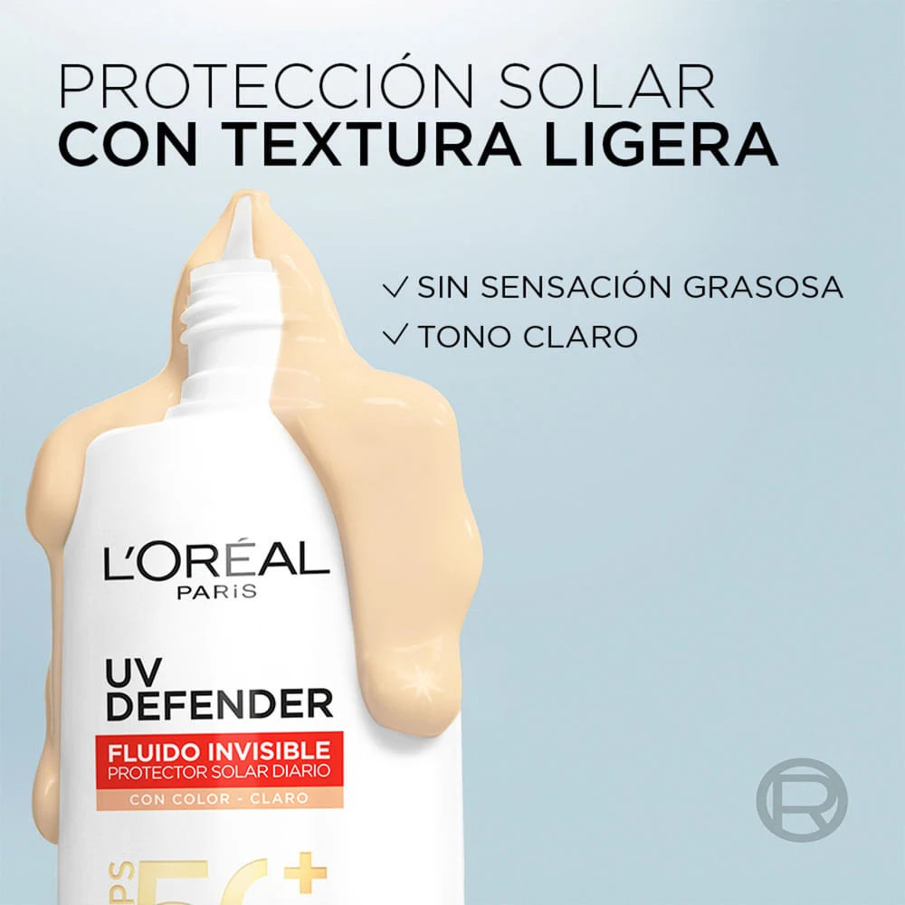 Protector Solar Dermo Loreal Paris Uv Defender Fluido Invisible Tono Claro 40 Gr 4