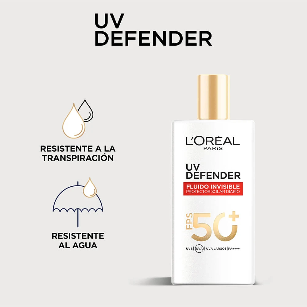Protector Solar L'Oréal París UV Defender Fluido Invisible FPS 50 40ml 2