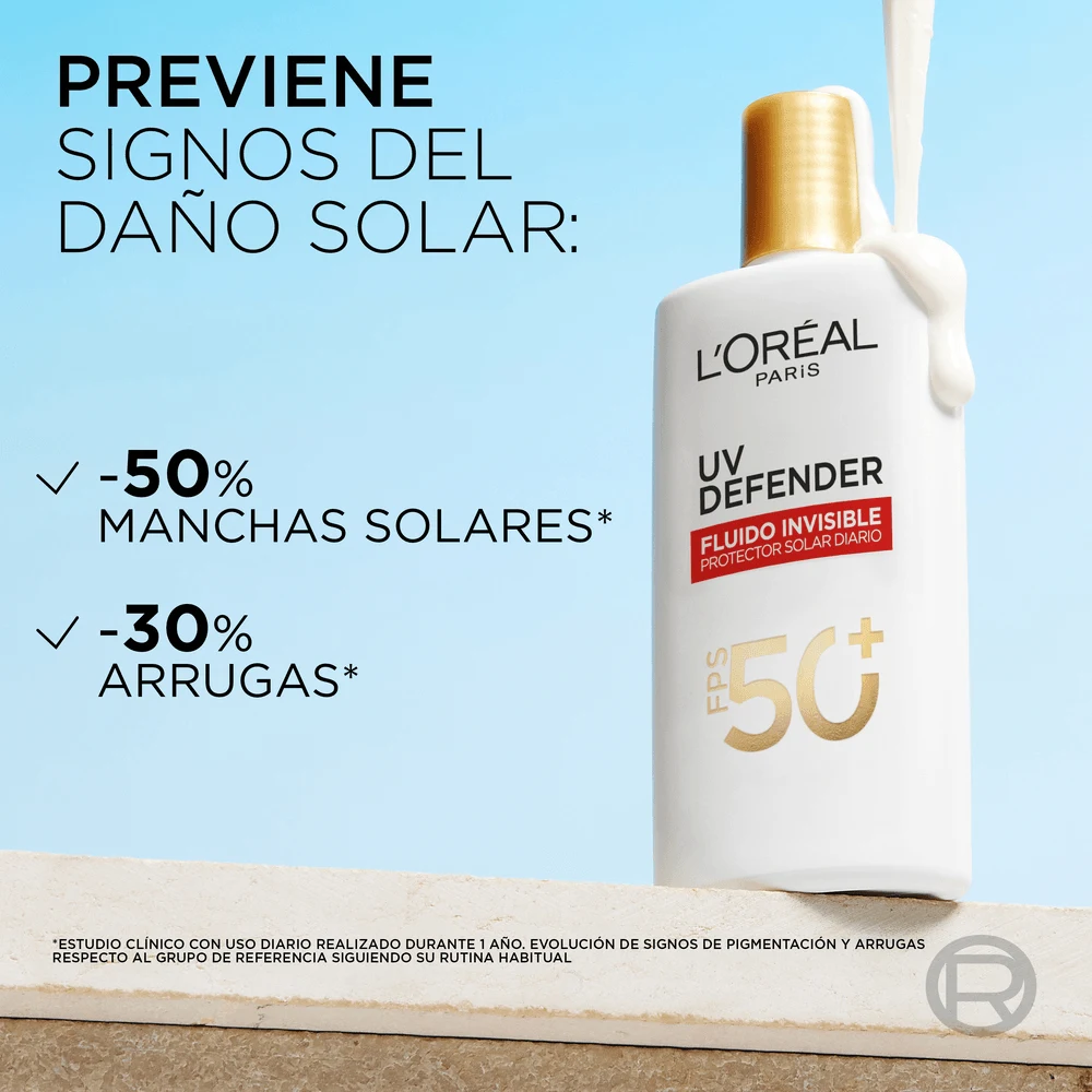 Protector Solar L'Oréal París UV Defender Fluido Invisible FPS 50 40ml 4