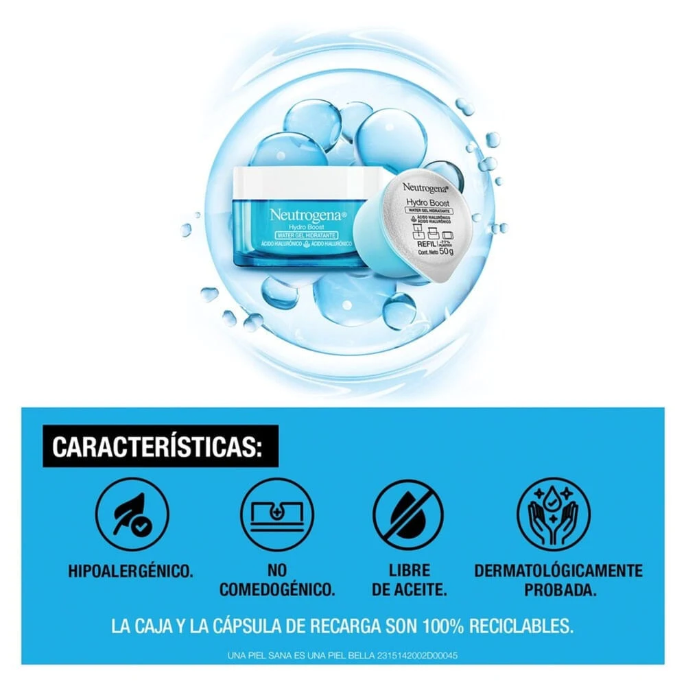 Refill Crema Hidratante Facial Hydro Boost Ácido Hialurónico 50 g Neutrogena 2
