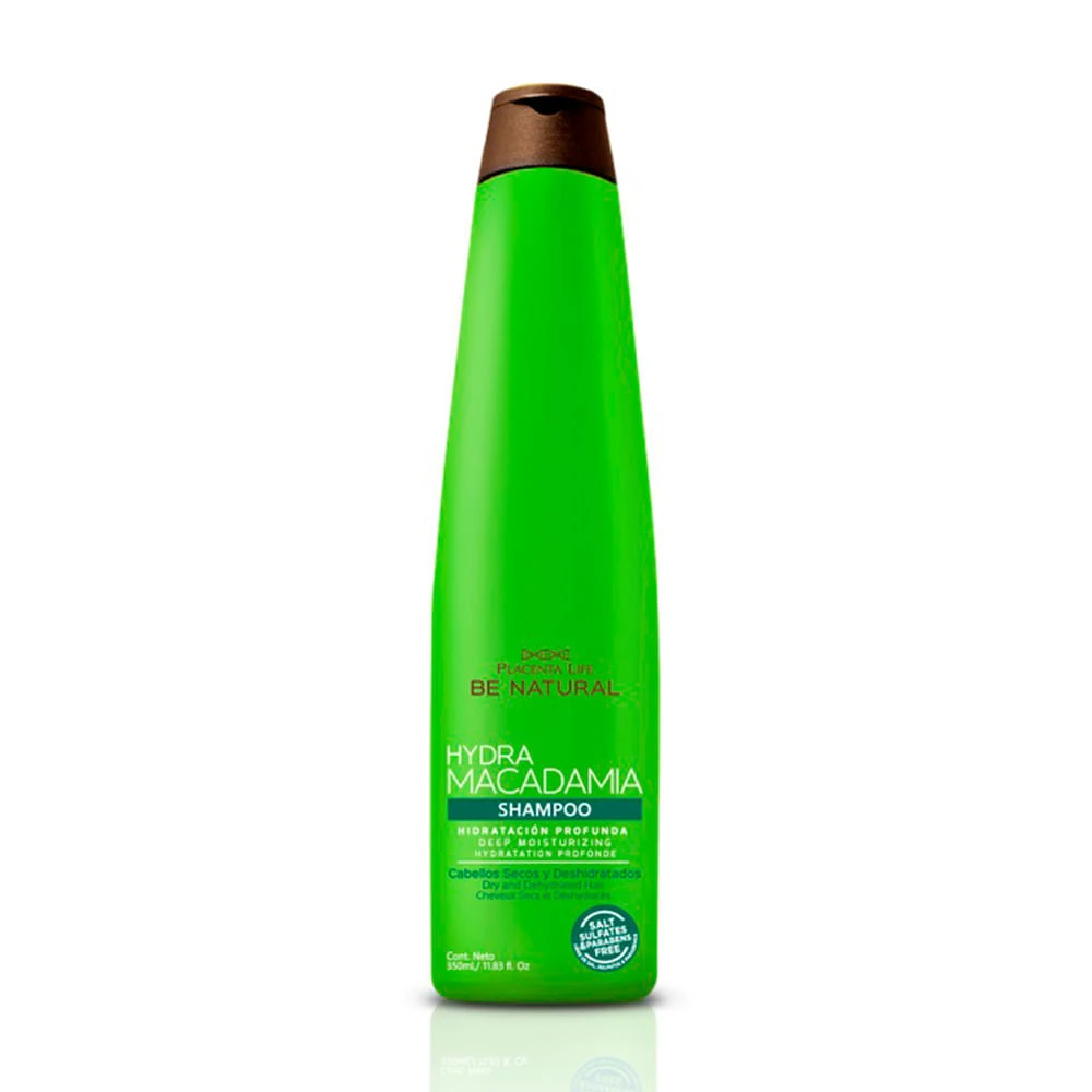 Shampoo Be Natural Hydra Macadamia Hidratación Profunda 350 Ml Placenta Life Be Natural